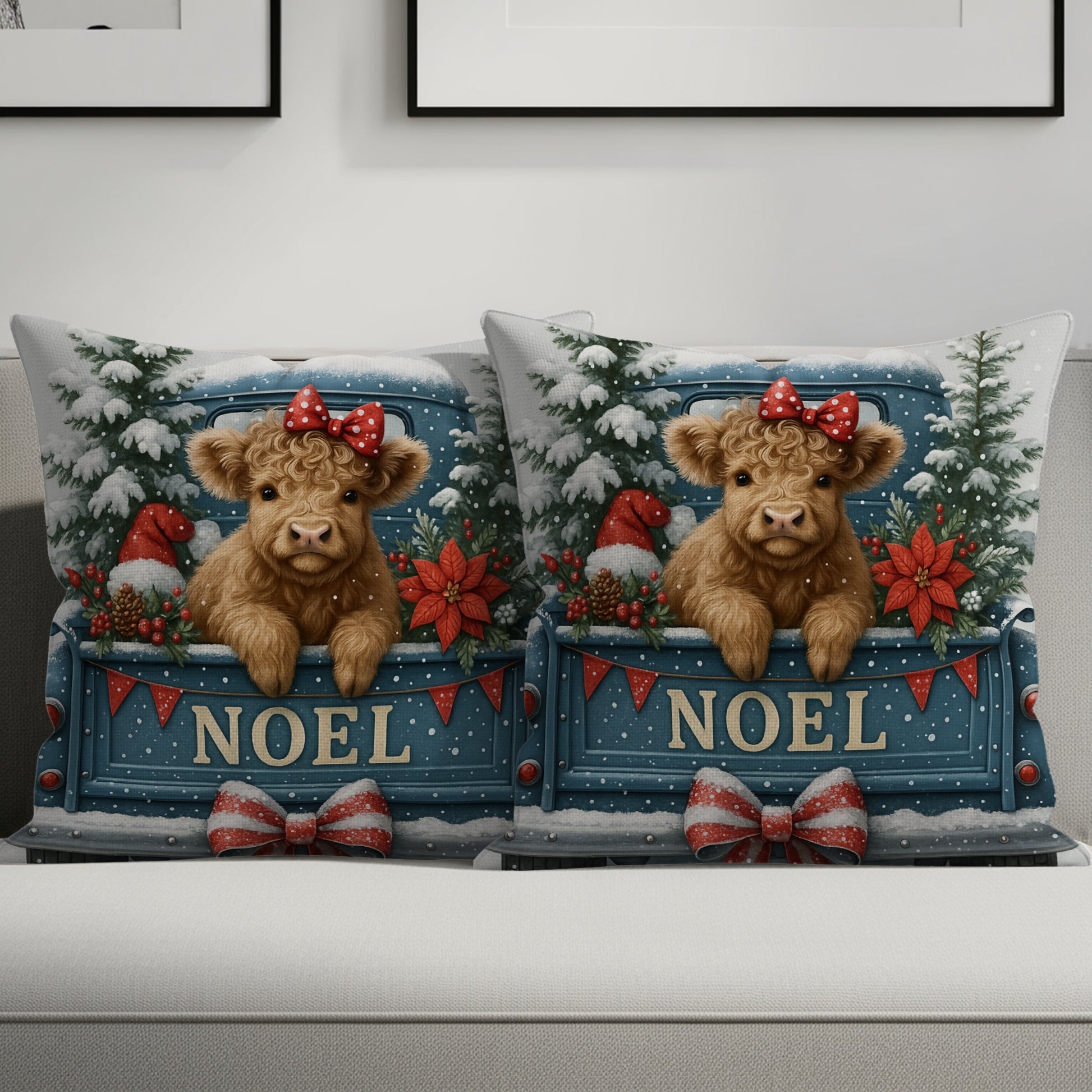 Festive Holiday Cushions with Adorable Animal Design