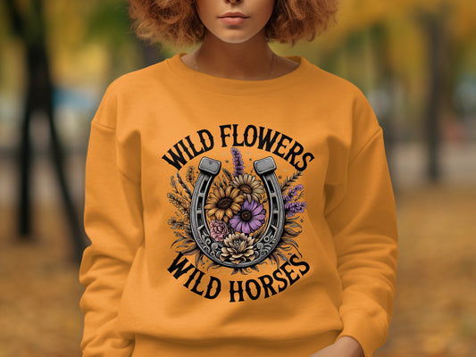 Wild Flowers Wild Horses Graphic Print Sweatshirt product