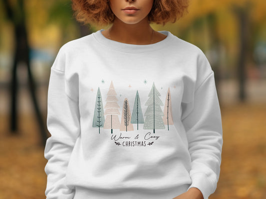 Warm and Cozy Christmas Trees Christmas sweatshirt