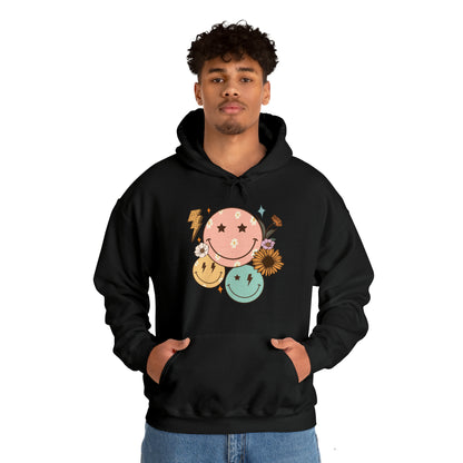 Cool Retro Happy Face Hoodie Sweatshirt Streetwear Unisex Hooded Sweatshirt