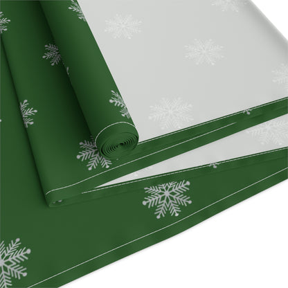 Green Christmas Table Runner, Elegant Table Decoration, Holiday Table Cloth