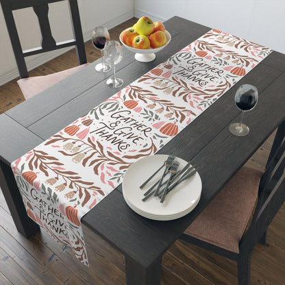 Thanksgiving Table Runner, Elegant Table Decoration, Fall Holiday Table Cloth,