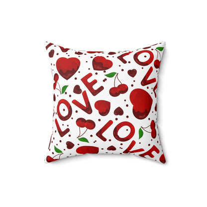 Cherry Love Throw Pillow for Sofa Cute Throw Pillow Cover Valentine Home Decor
