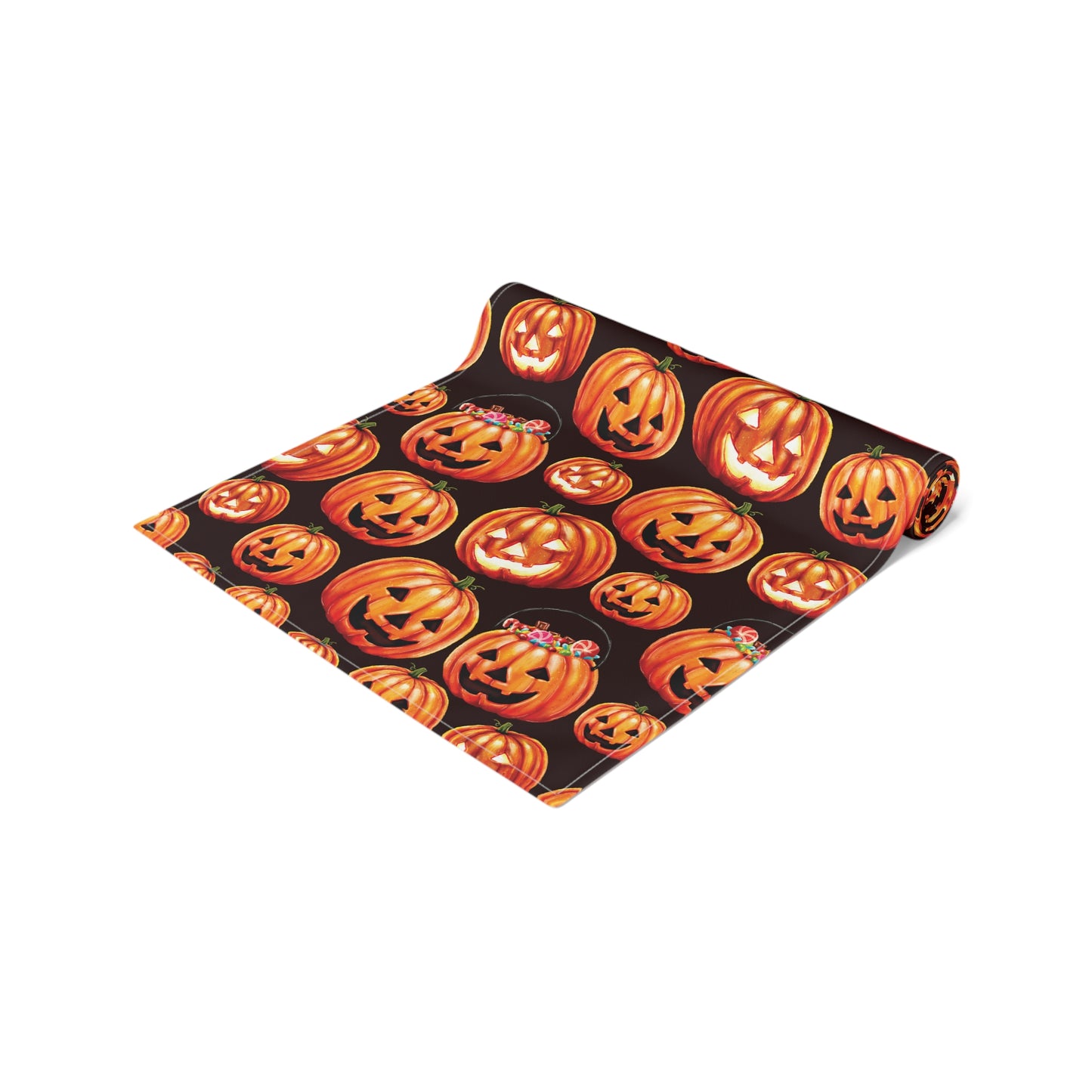 Halloween Pumpkins Table Runner, Holiday Table Cloth Cute Table Decor