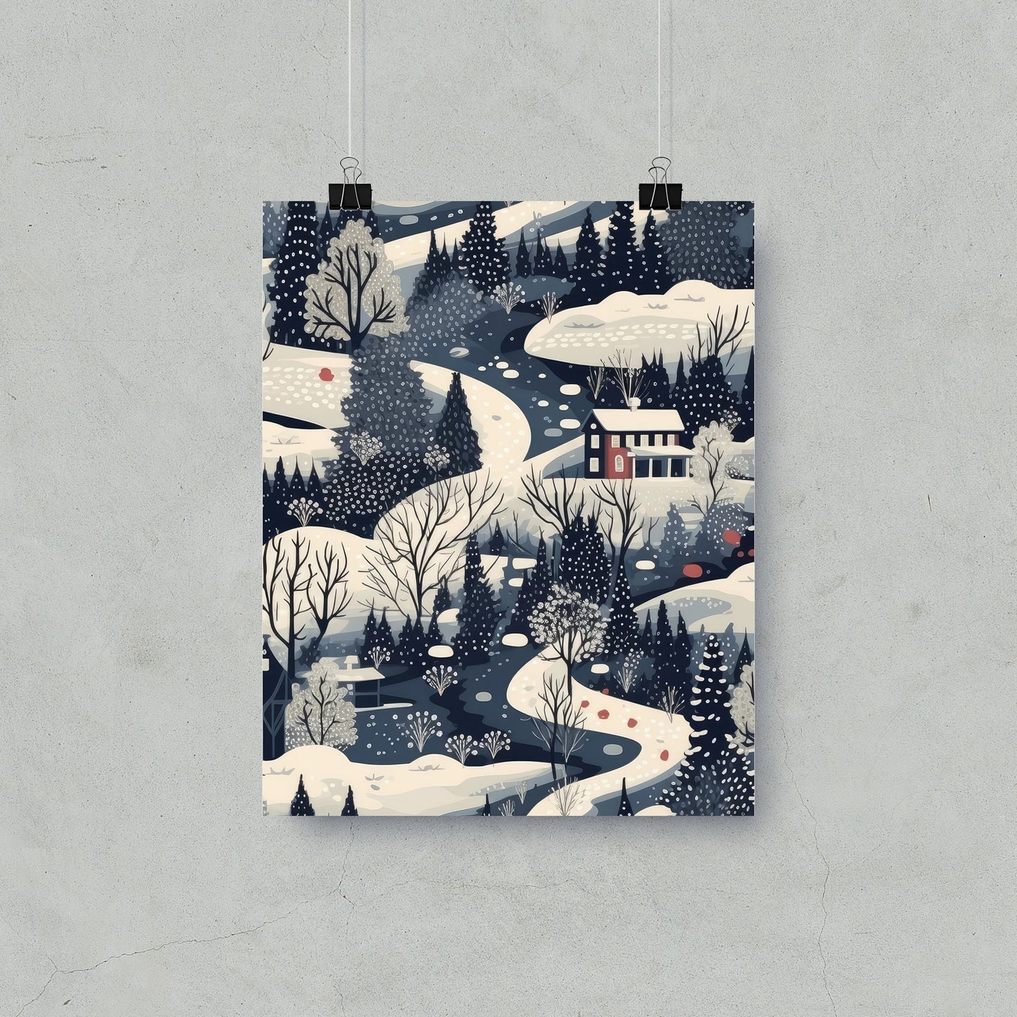 Winter Wonderland Scenic Art Print for Home Decor
