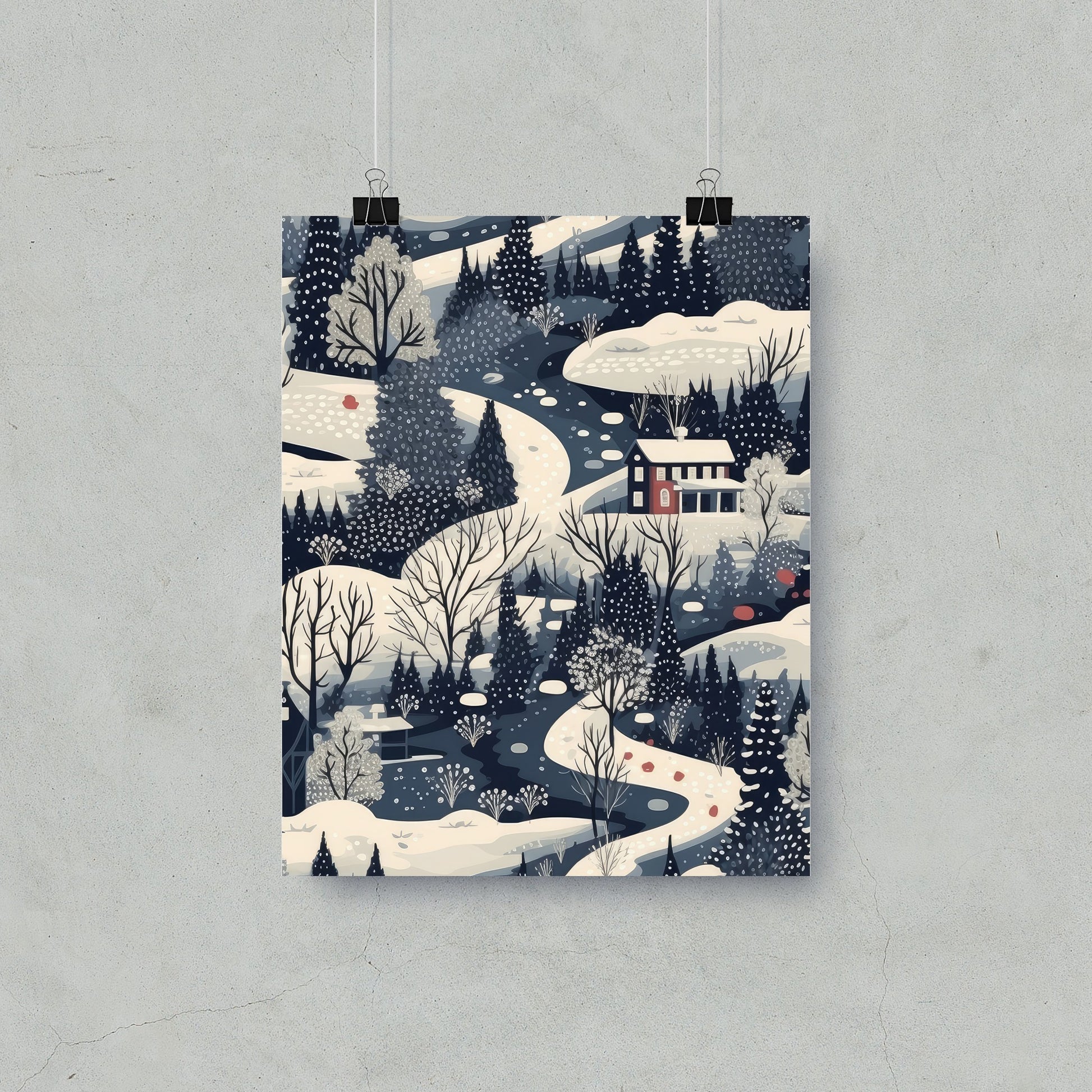 Winter Wonderland Scenic Art Print for Home Decor