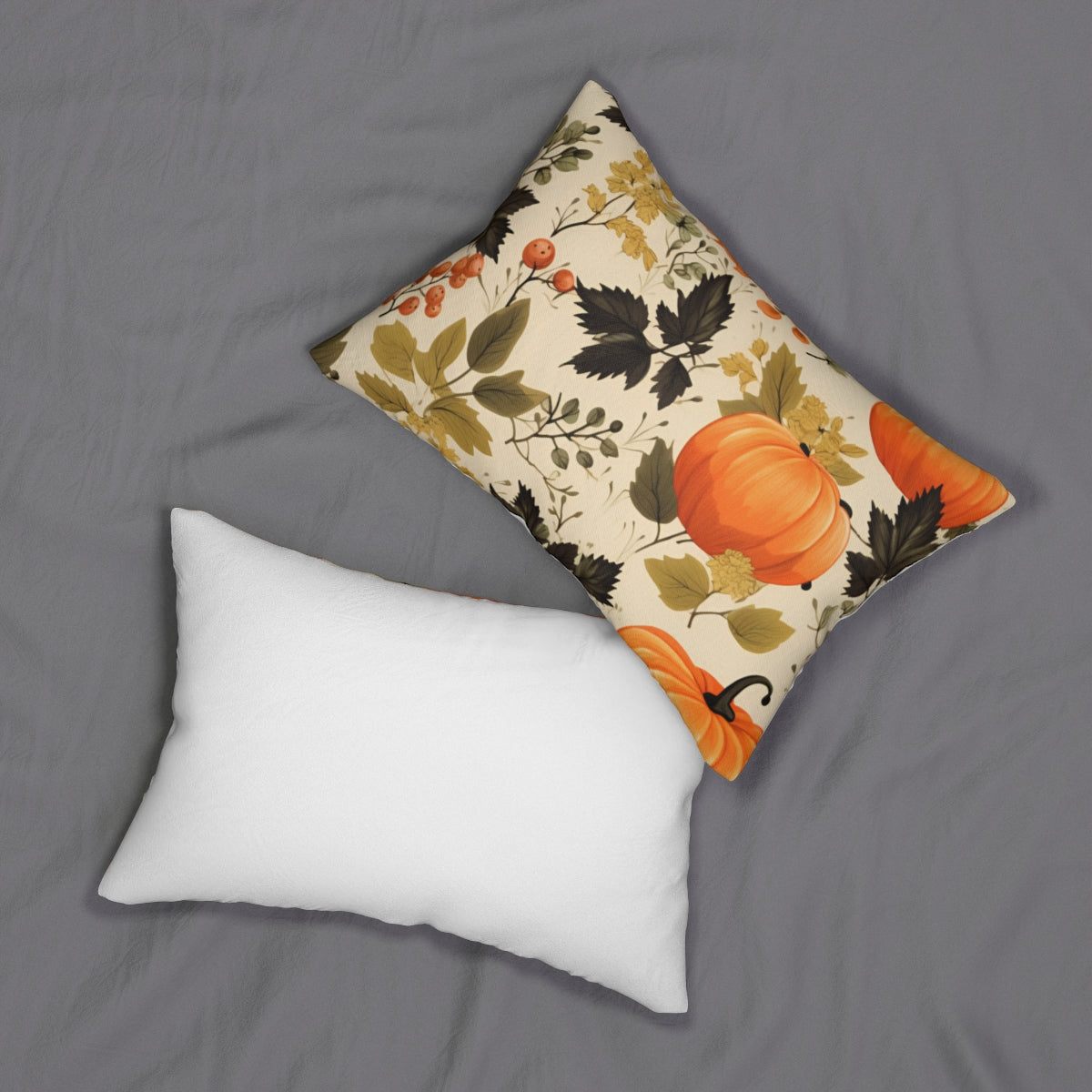 Elegant Autumn Pumpkin Print Decorative Throw Pillow