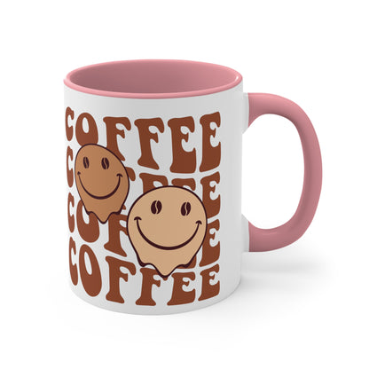 Cute Coffee Mug, Happy Face Funny Ceramic Mug Cup 11oz
