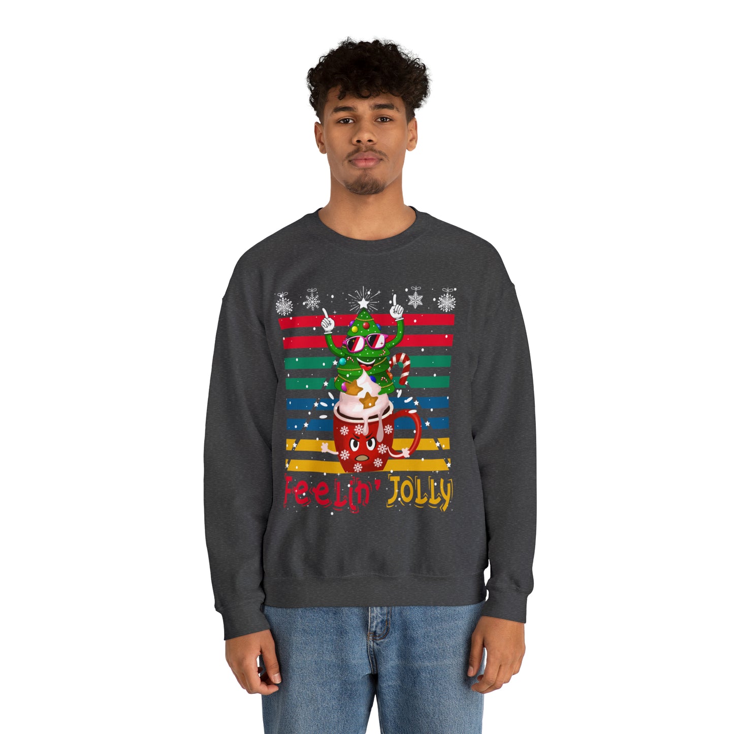 Feelin Jolly Christmas Sweatshirt Funny Christmas Shirt Crewneck Sweatshirt