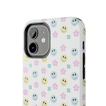 Smiley Face Retro Tough Phone Case, Cute Cool Trendy Biodegradable Phone Case