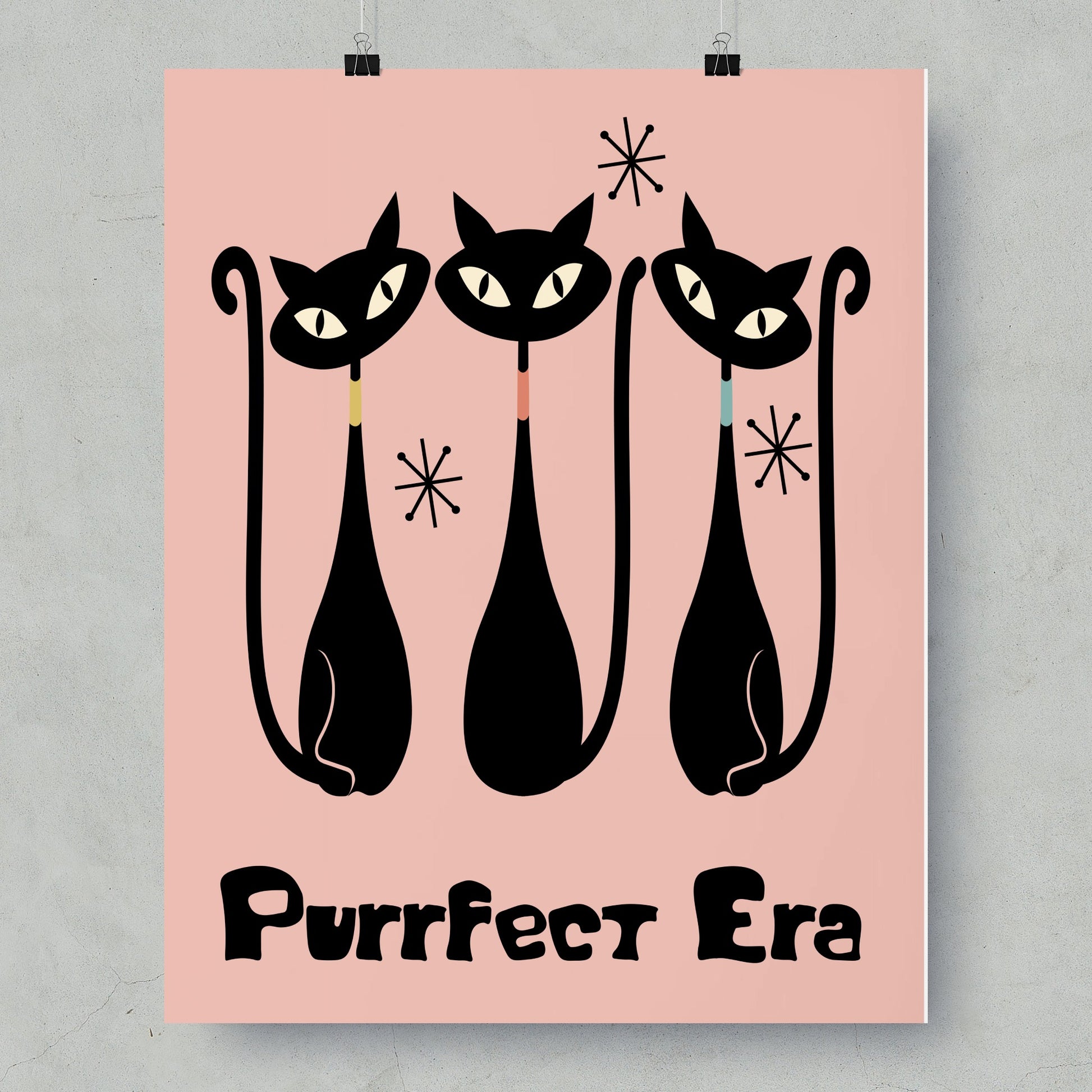 Purrfect Era Trio Cats Illustration Print Product