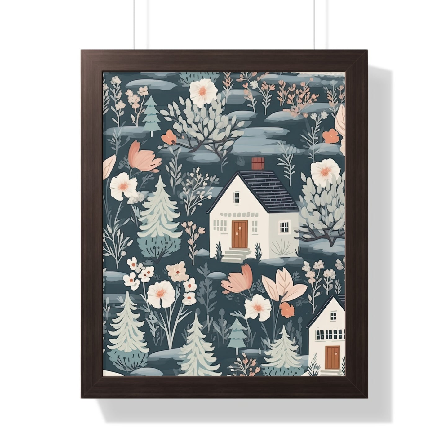 Serene Countryside Floral Pattern Art Print