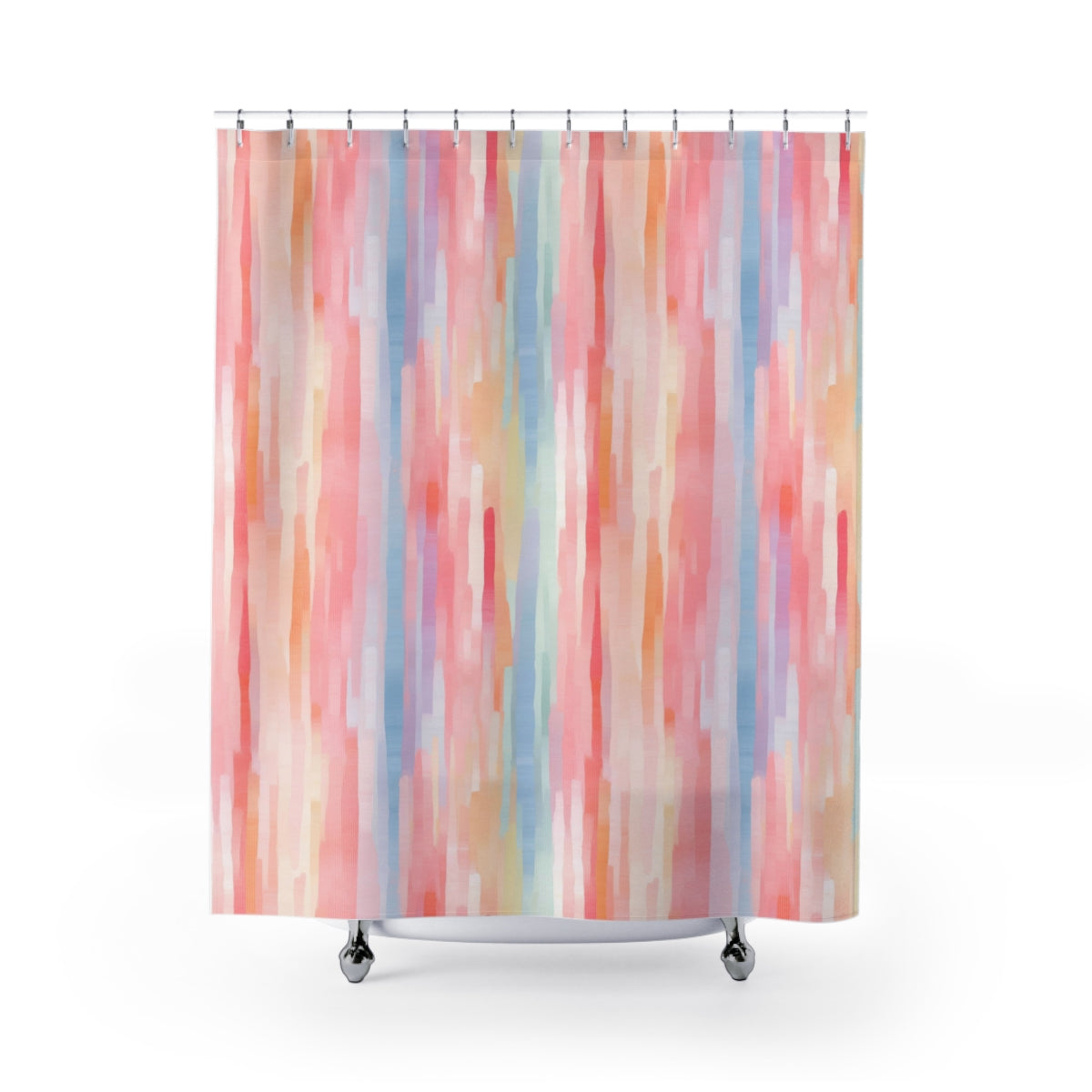 Colorful Vertical Striped Artistic Shower Curtain
