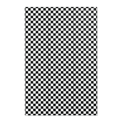 Black and White Checkered Area Rug, Cute Living Room Rug, Minimalist Rug