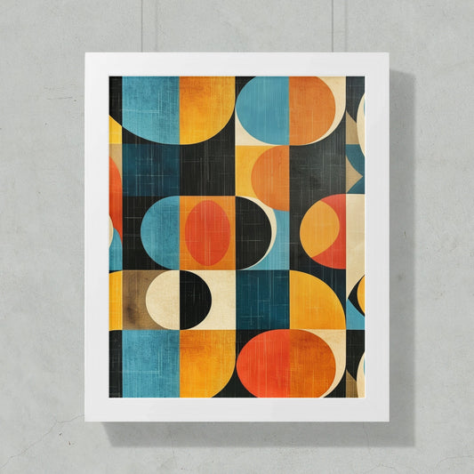 Geometric Abstract Art Print with Bold Colors Poster