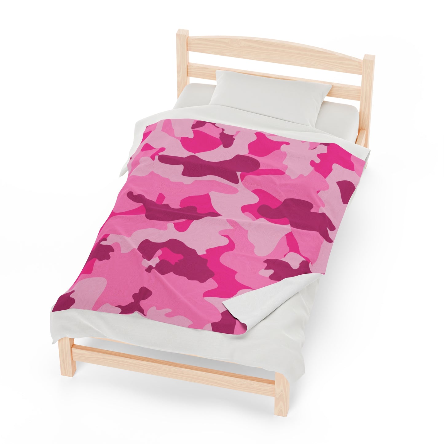 Pink Camouflage Velveteen Plush Blanket, Cozy Warm Throw Blanket