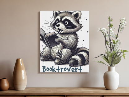 Adorable Raccoon Reading A Book Art product