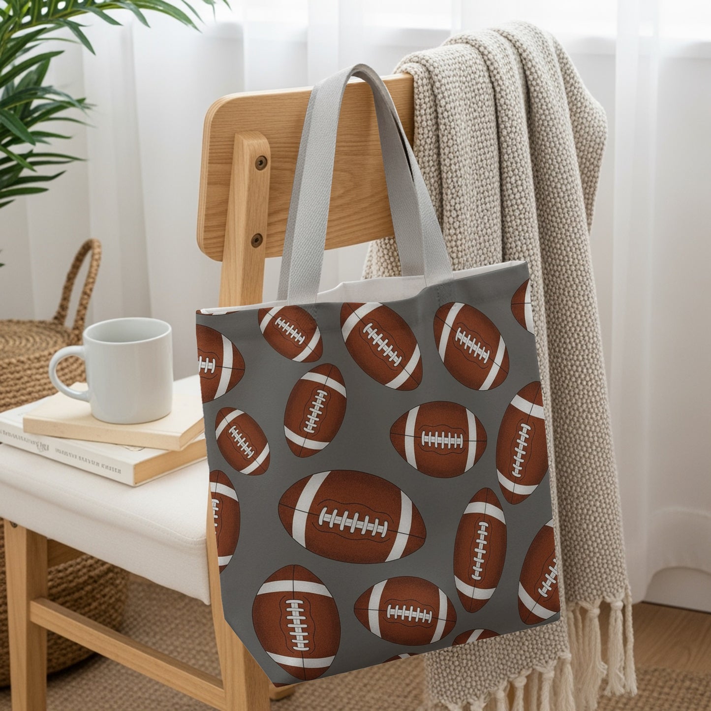 Stylish Football Print Tote Bag Great for Daily Use