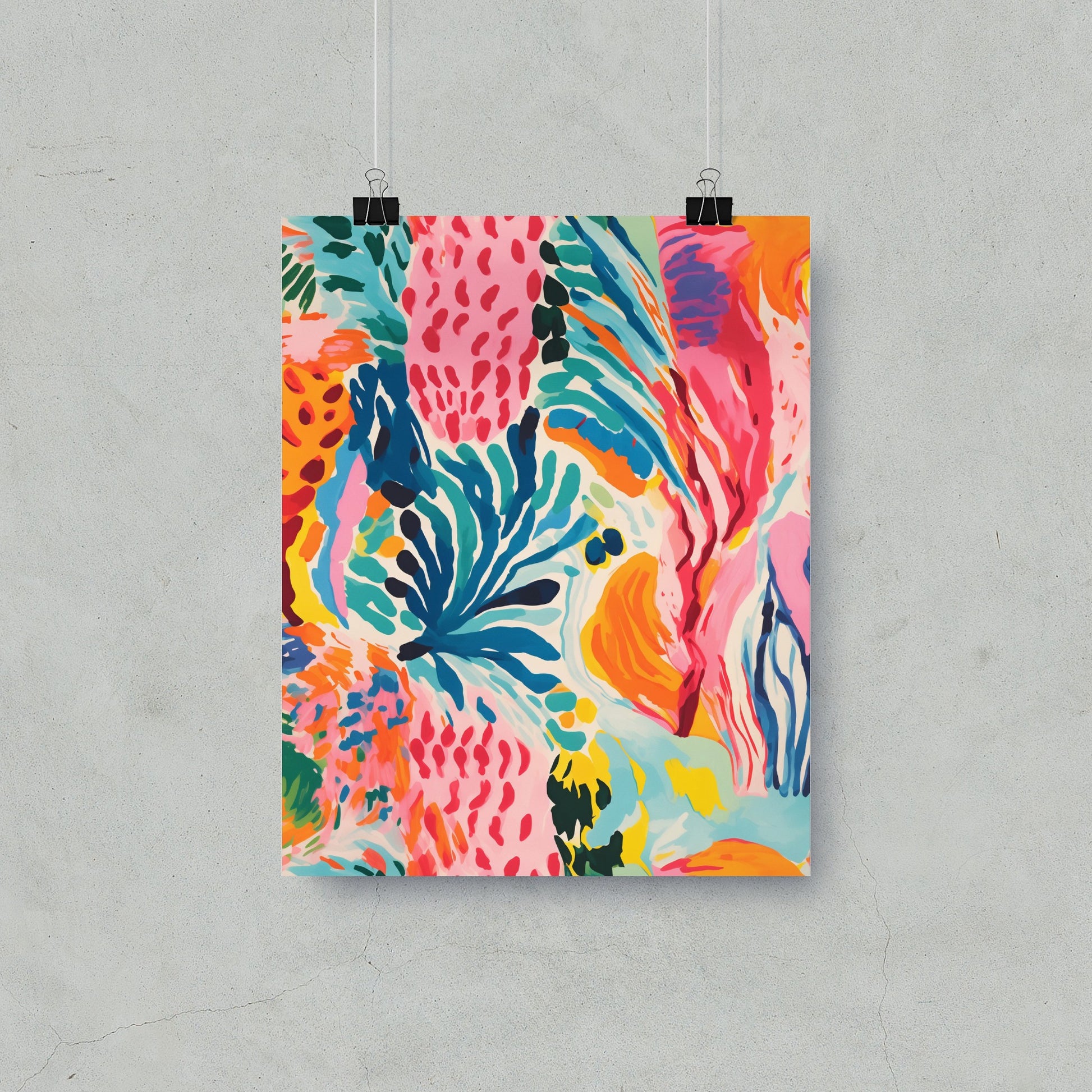 Vibrant Abstract Art Print with Colorful Patterns