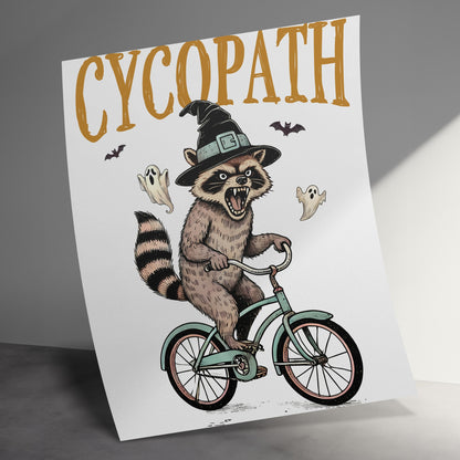 Cyclist Raccoon Halloween Poster product