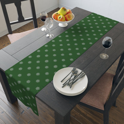 Green Christmas Table Runner, Elegant Table Decoration, Holiday Table Cloth