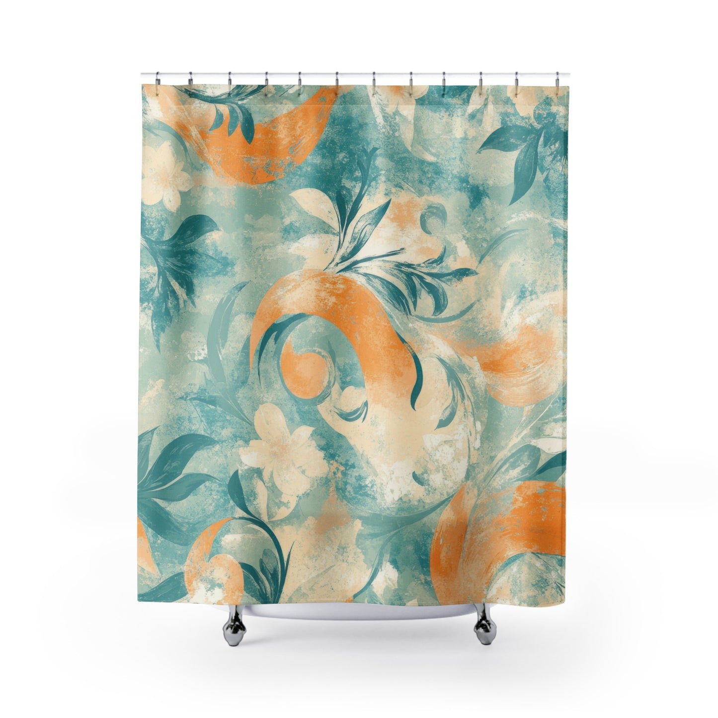 Vintage Floral Abstract Art Shower Curtain product