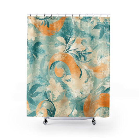 Vintage Floral Abstract Art Shower Curtain product