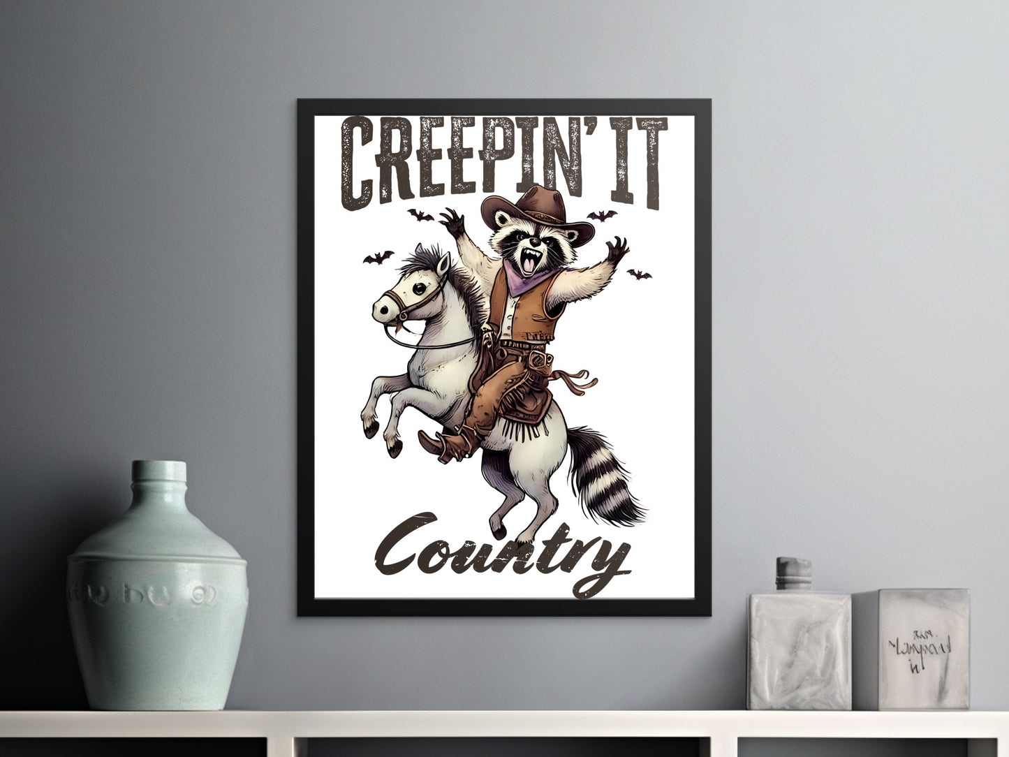 Creepin' It Country Raccoon Cowboy Poster product