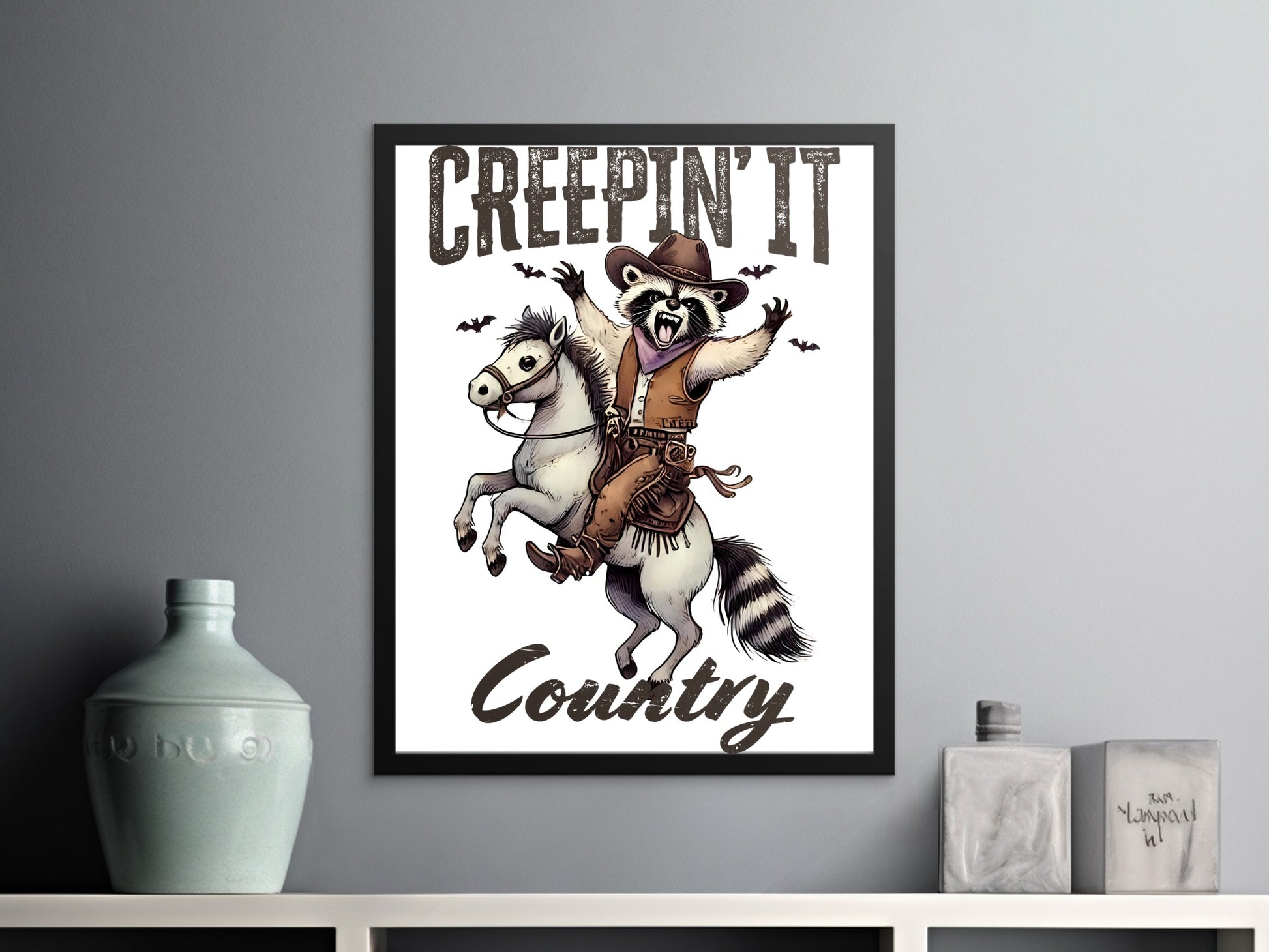Creepin' It Country Raccoon Cowboy Poster product