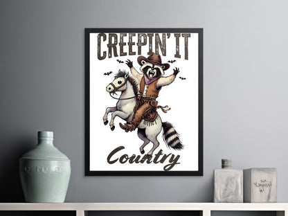 Creepin' It Country Raccoon Cowboy Poster product