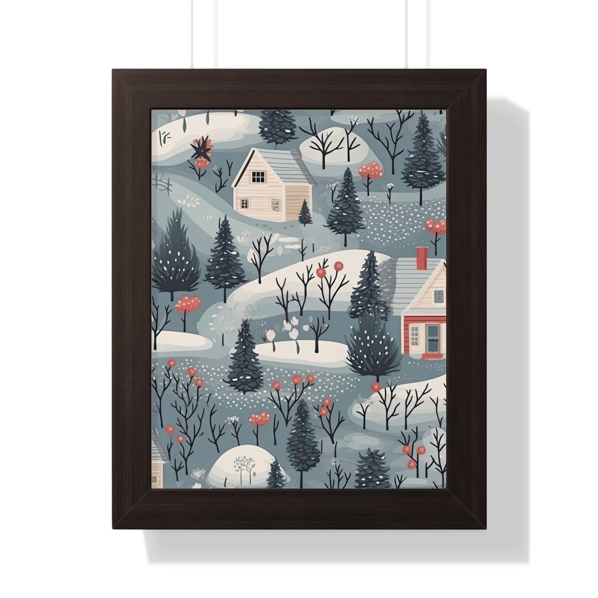 Cozy Village Winter Wonderland Wall Art