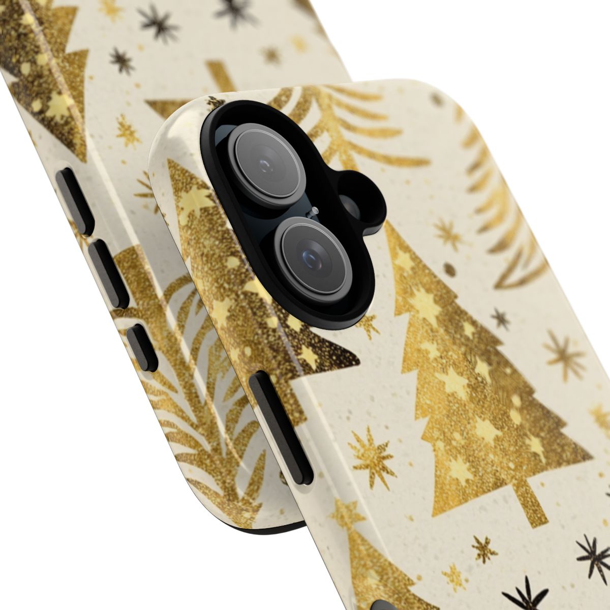 Golden Glitter Christmas Tree Design Phone Case