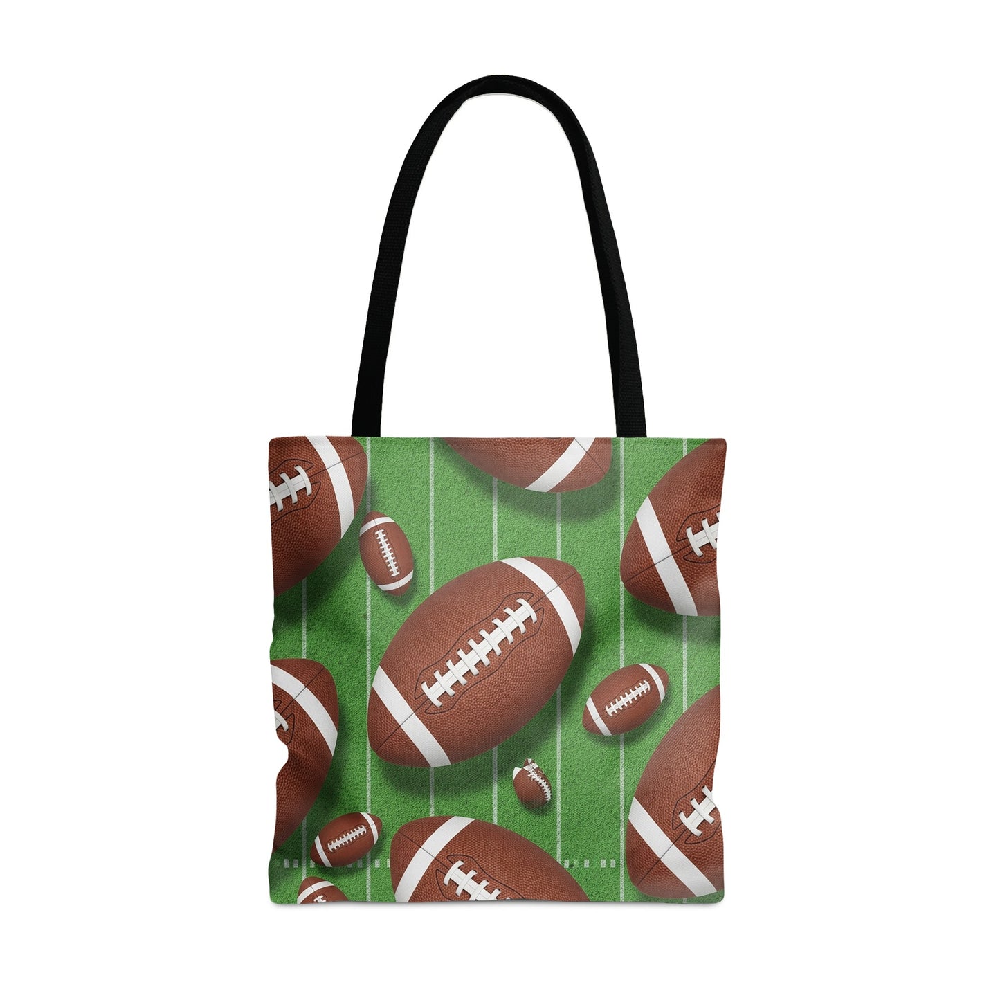 Green Field and Football Pattern Tote Bag