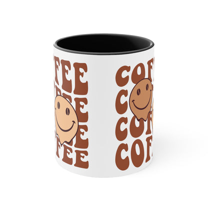Cute Coffee Mug, Happy Face Funny Ceramic Mug Cup 11oz