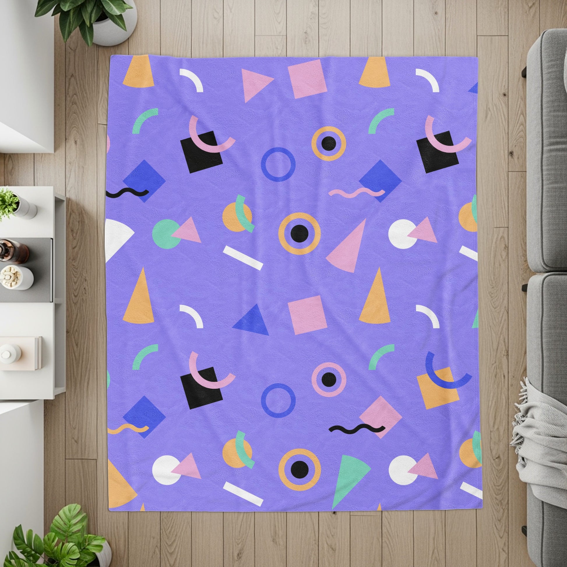 Colorful Abstract Geometric Patterned Rug