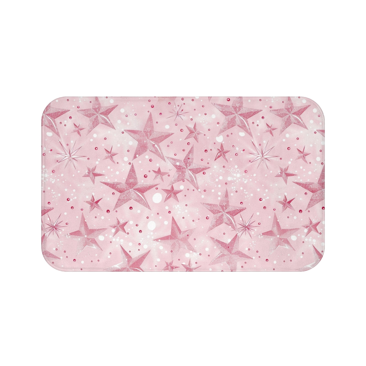 Pink Star Pattern Rectangular Bath Mat product