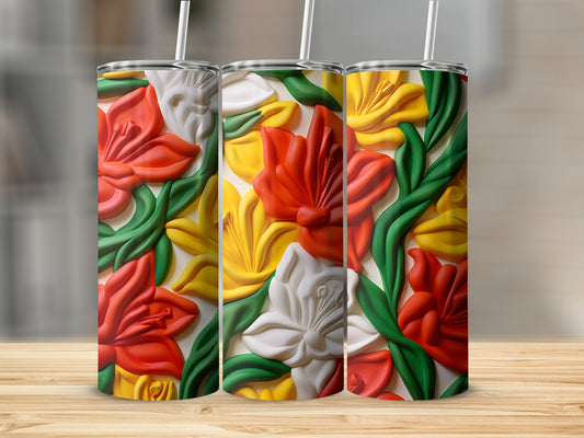 Colorful Floral Pattern Insulated Tumbler product