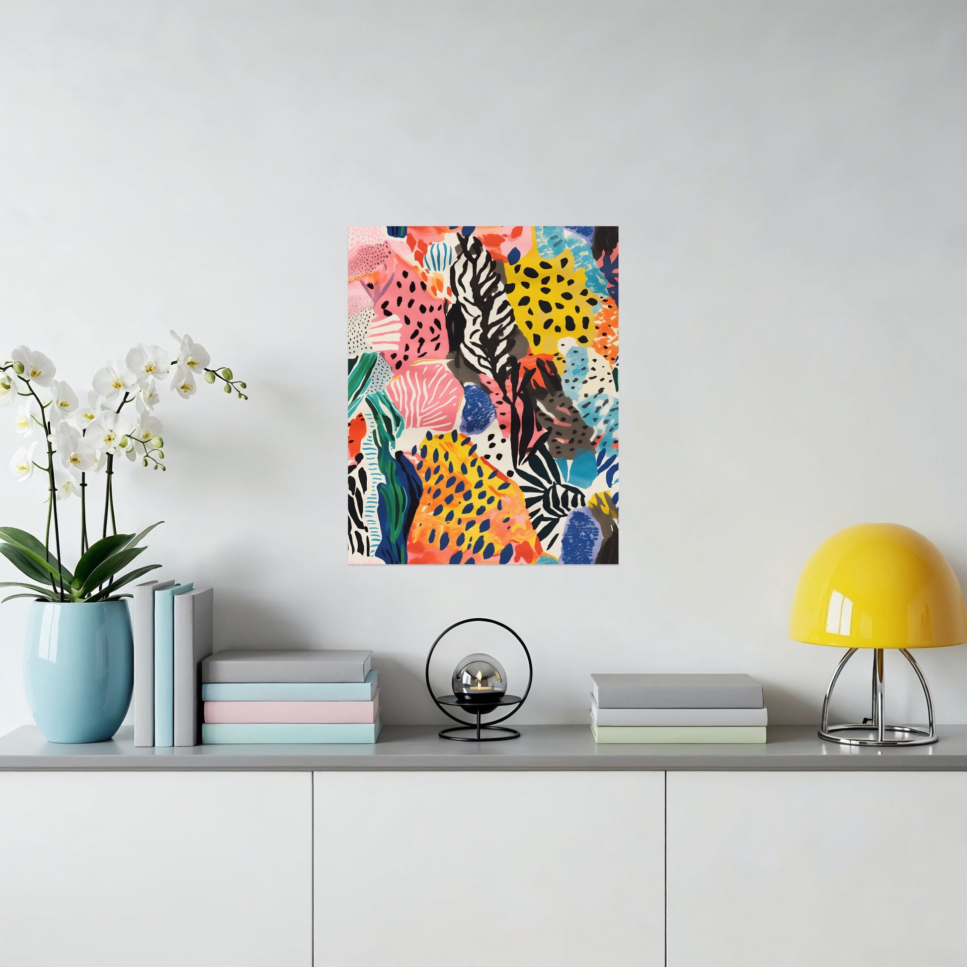 Colorful Abstract Jungle Print Wall Art Decor