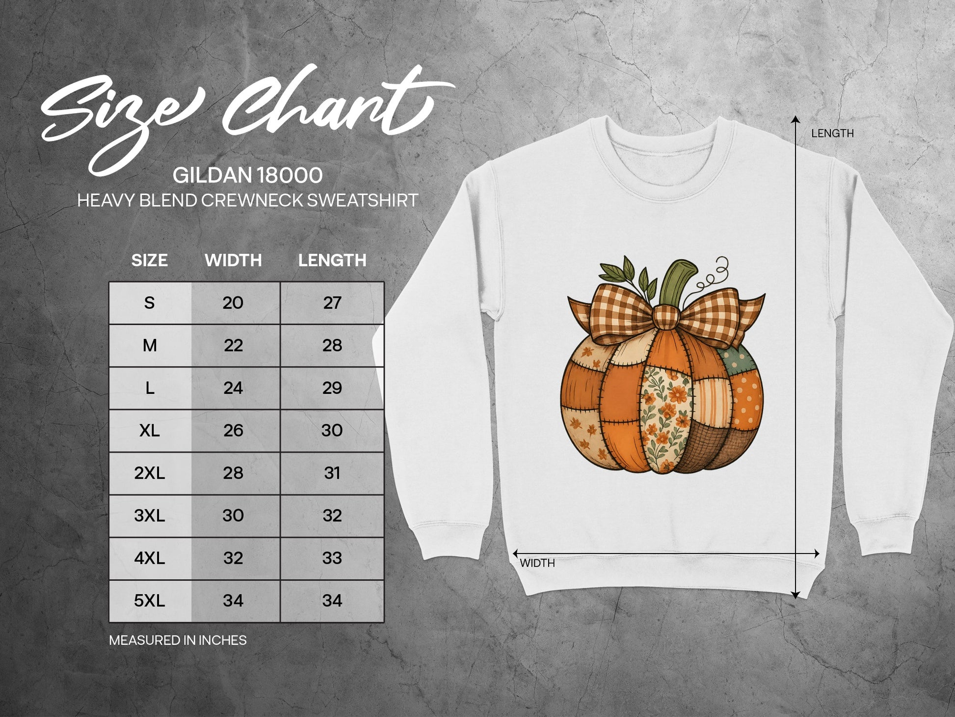 Pumpkin Patchwork Design Crewneck Sweatshirt