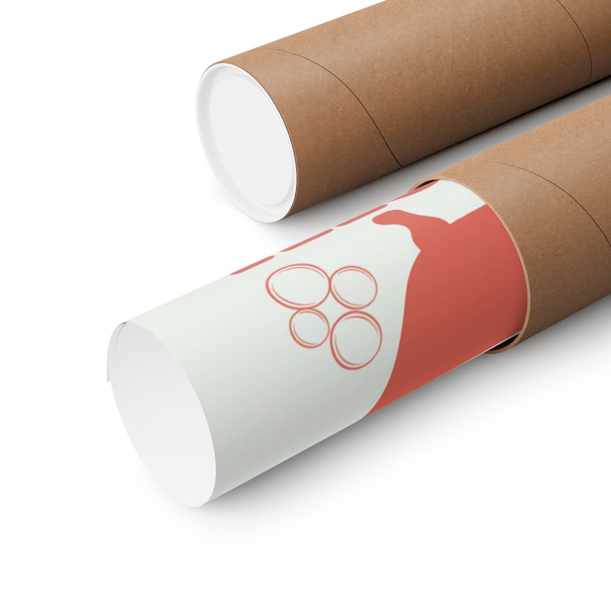 Abstract Red and White Artwork in Tube Product