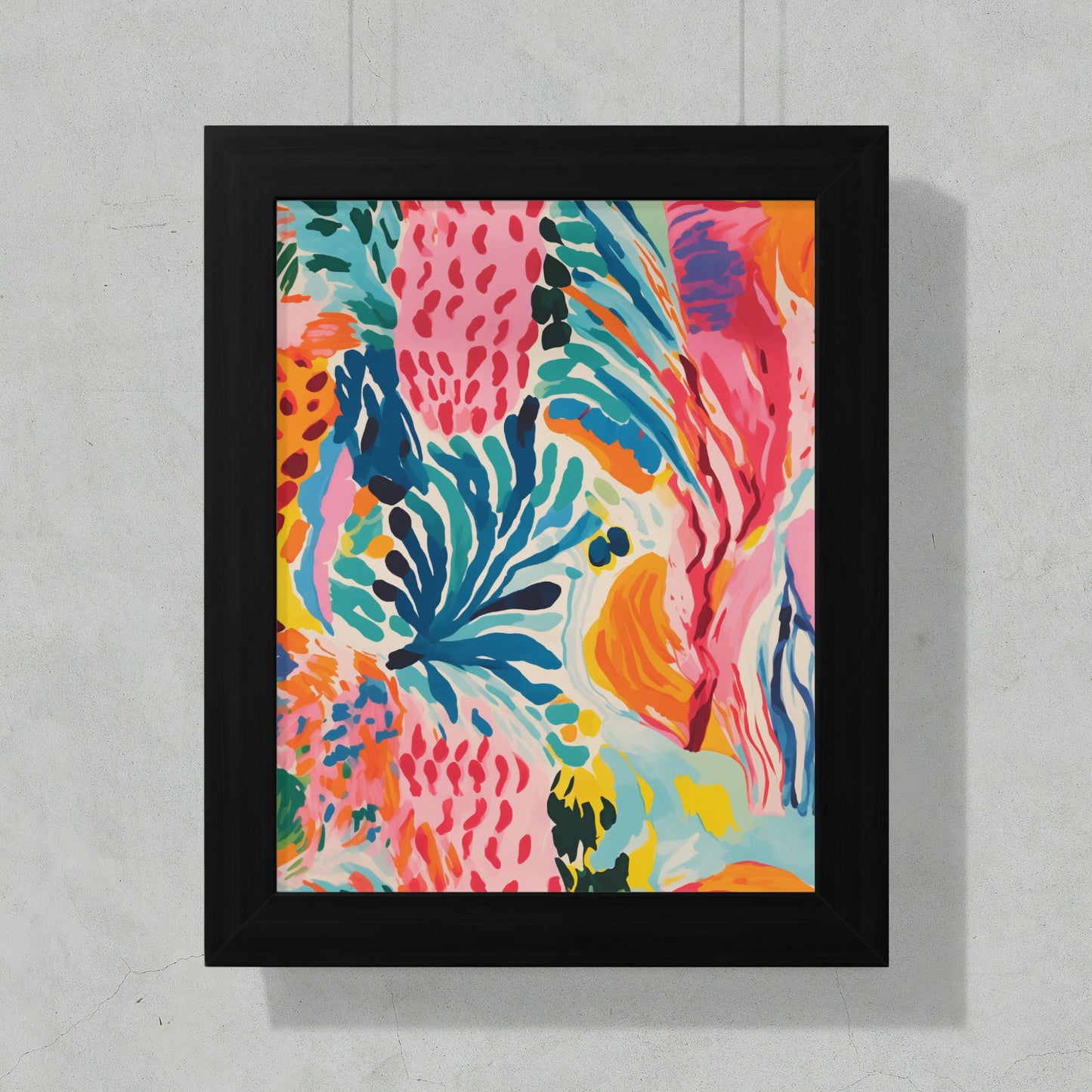 Vibrant Abstract Art Print in Bold Colors for Home Decor