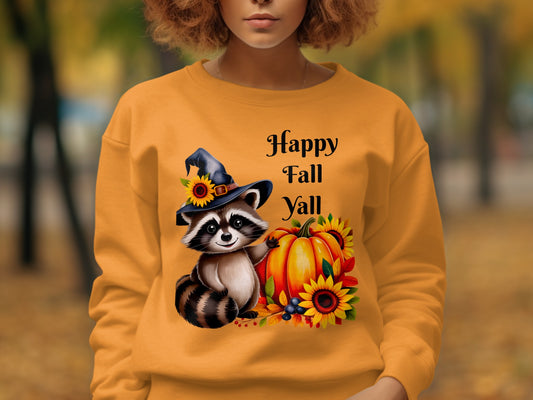 Happy Fall Yall Raccoon Pumpkin Sweatshirt product type