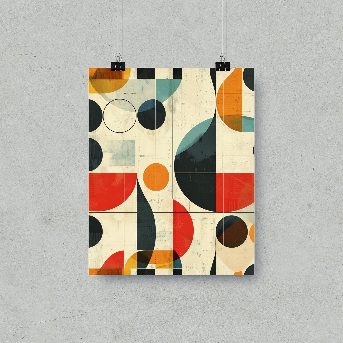 Colorful Abstract Art Geometric Shapes Wall Print