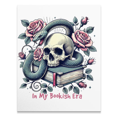 Vintage Skull with Snake and Roses Bookish Art product type