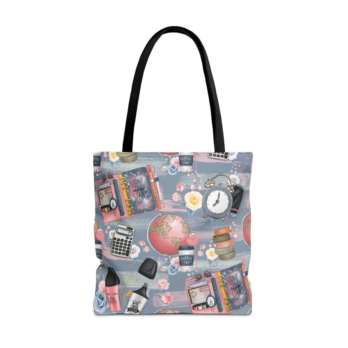Trendy Vintage Print Tote Bag with Retro Design