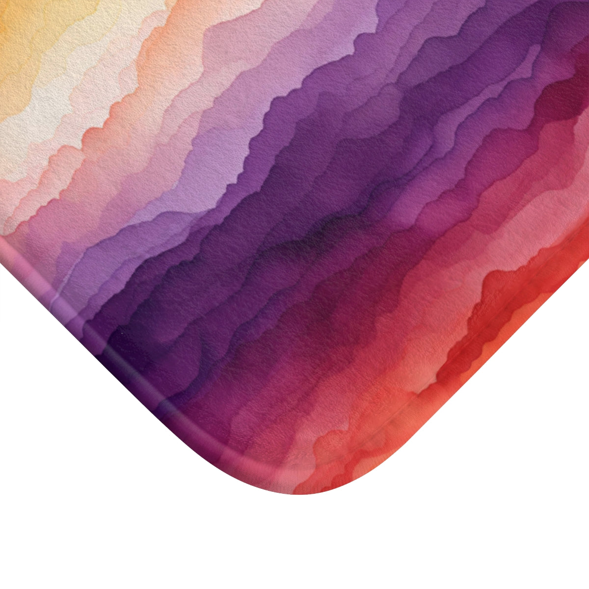 Gradient Abstract Multicolor Wave Design Bath Mat