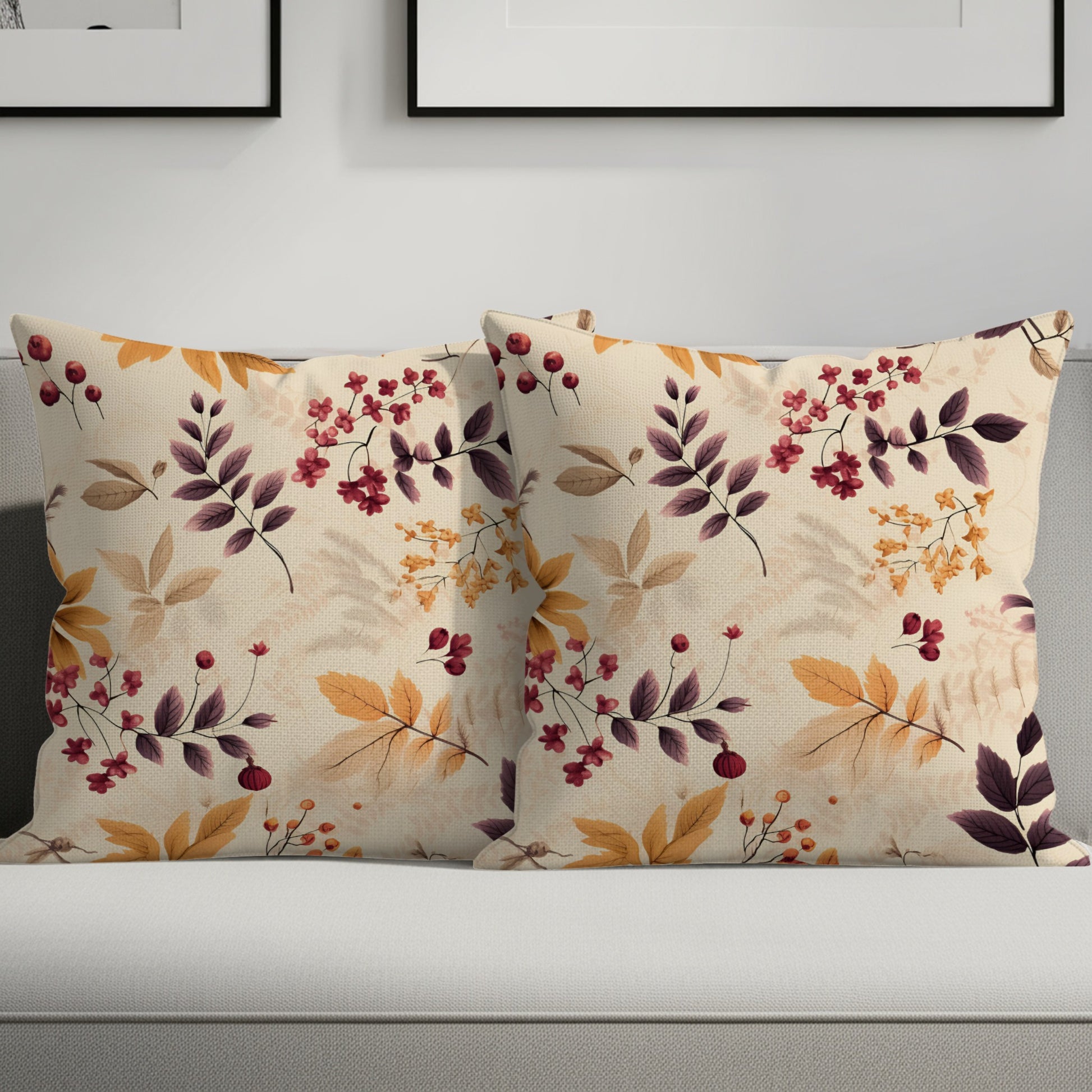Autumn Floral Pattern Decorative Pillow Covers