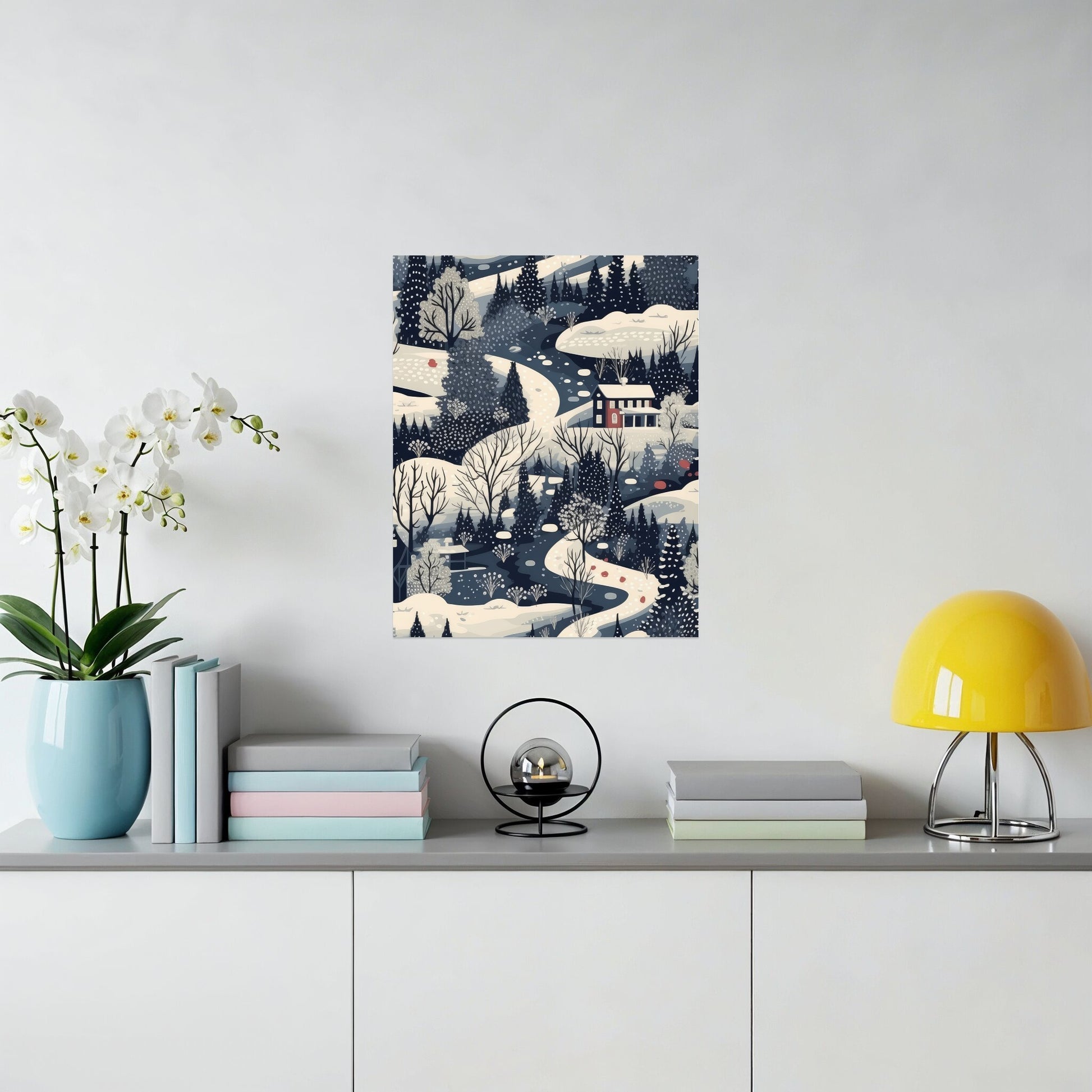 Serene Winter Landscape Art Print for Home Decor