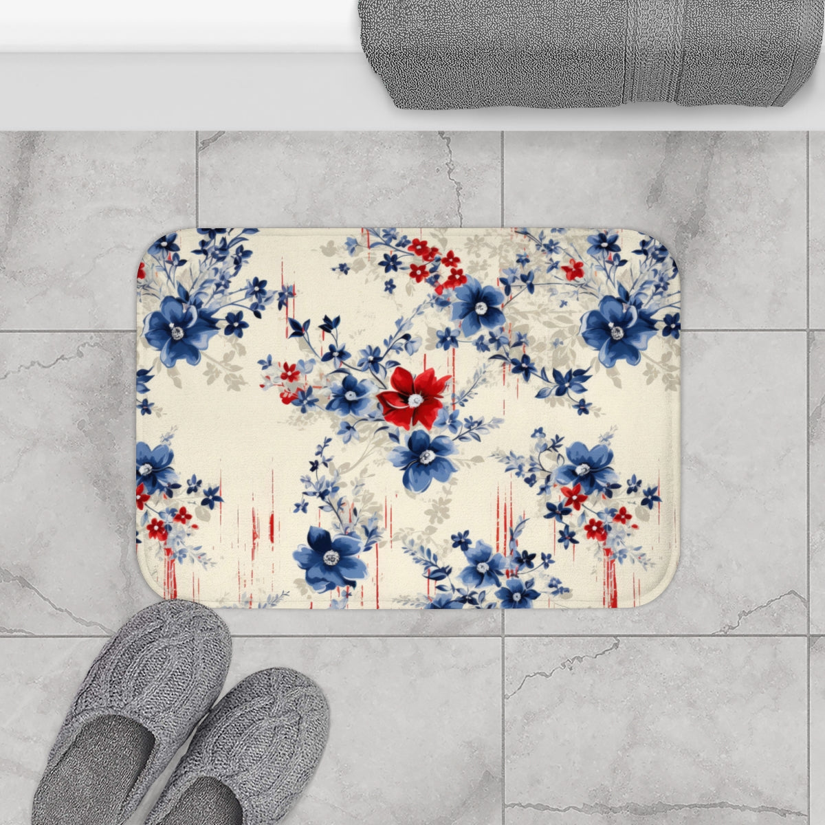Floral Print Decorative Bathroom Mat for a Stylish Look