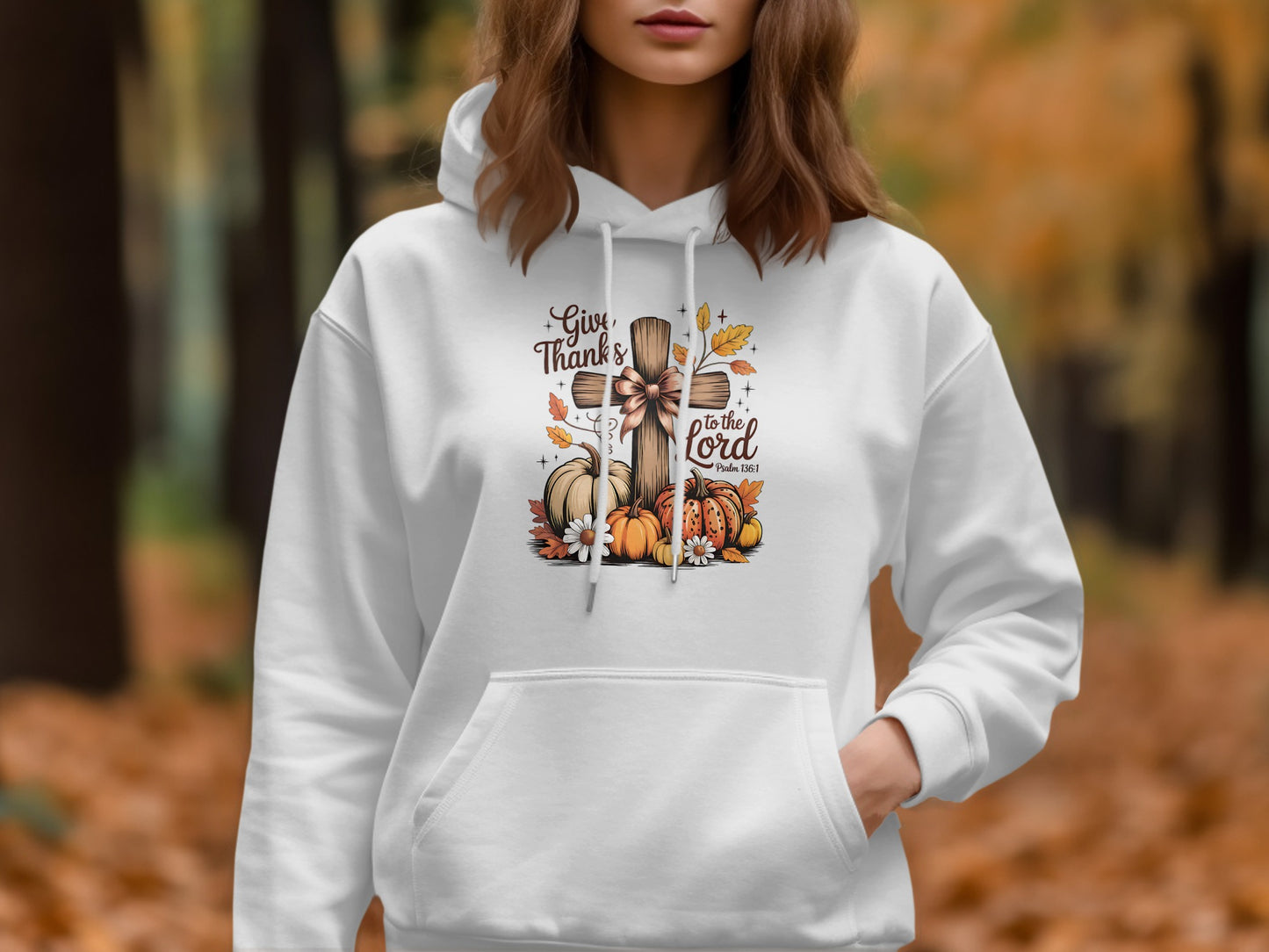 Give Thanks to the Lord Autumn Pumpkin Hoodie